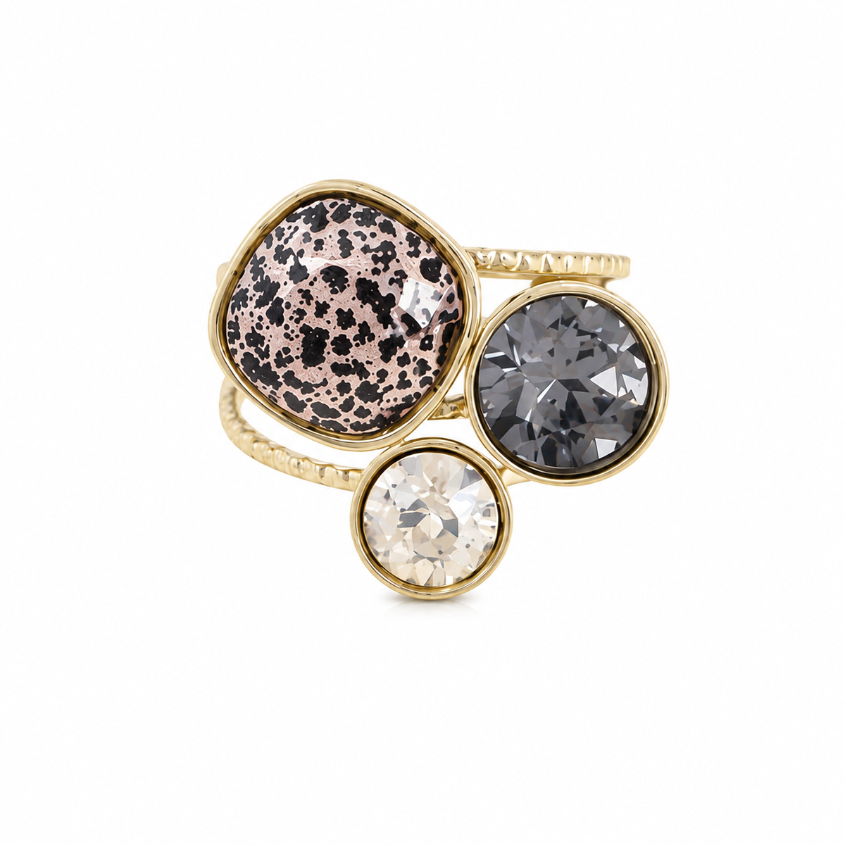 Bague en acier inoxydable avec cristaux Swarovski Célia
