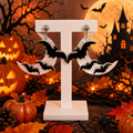 Boucles d’oreilles Halloween Nuit ensorcelée – Lune et chauves-souris en acrylique